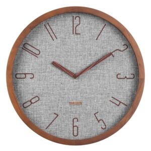 Sivé nástenné hodiny Karlsson Canvas, ø 35 cm