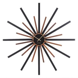 Čierno-hnedé nástenné hodiny Karlsson Diva, ø 60 cm