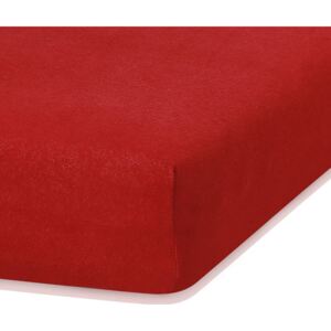 Červená elastická plachta s vysokým podielom bavlny AmeliaHome Ruby, 200 x 80-90 cm