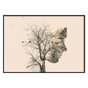 Plagát DecoKing Girl Silhouette Tree, 50 x 40 cm