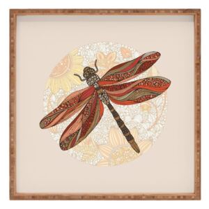 Drevený dekoratívny servírovací podnos Dragonfly, 40 × 40 cm
