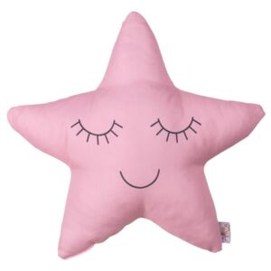 Ružový detský vankúšik s prímesou bavlny Apolena Pillow Toy Star, 35 x 35 cm