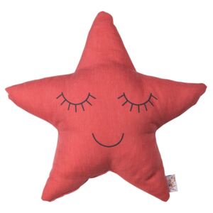 Červený detský vankúšik s prímesou bavlny Apolena Pillow Toy Star, 35 x 35 cm