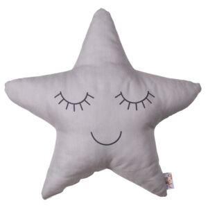 Sivý detský vankúšik s prímesou bavlny Apolena Pillow Toy Star, 35 x 35 cm