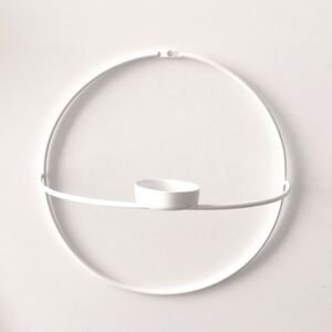 Biely nástenný svietnik Circle, ø 21 cm
