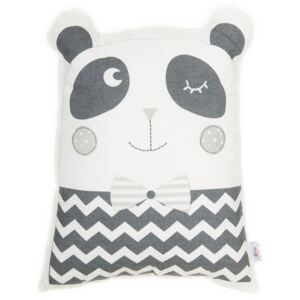 Sivý detský vankúšik s prímesou bavlny Apolena Pillow Toy Panda, 25 x 36 cm