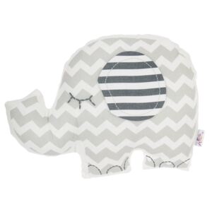 Sivý detský vankúšik s prímesou bavlny Apolena Pillow Toy Elephant, 34 x 24 cm