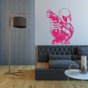 GLIX Deadpool - samolepka na stenu Růžová 20x15 cm