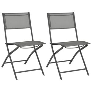 Skladacie vonkajšie stoličky 2 ks, oceľ a textilén