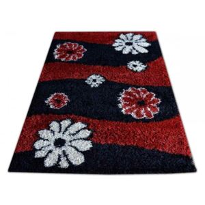 Kusový koberec Shaggy vlas 50 mm Helios červený, Velikosti 60x100cm