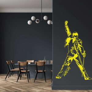 GLIX Freddie Mercury - Queen - samolepka na stenu Žltá 60x30 cm