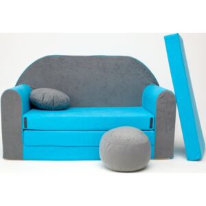 Detská pohovka - šedo-modrá B1 + Sofa gray-blue