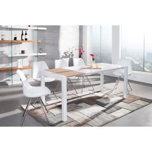 Rozkladací jedálenský stôl ANEX 130-170-215 cm - biela/prírodná