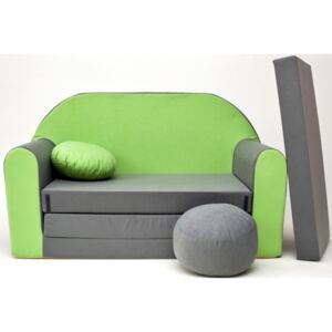 Detská pohovka - zeleno-šedá A 1+ Sofa gray-green