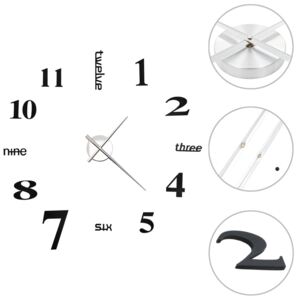 3D nástenné hodiny s moderným dizajnom čierne 100 cm XXL