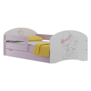 MAXMAX Detská posteľ so zásuvkami PRETTY GIRL 140x70 cm