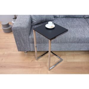 Príručný stolík SIMPLE 60 cm - čierna, strieborná