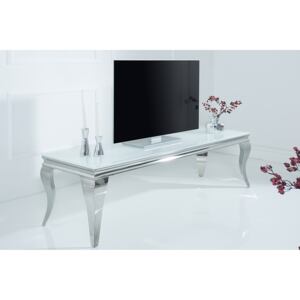 TV stolík BARROCK 160 cm - strieborná, biela