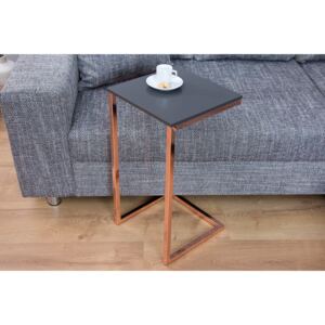 Príručný stolík SIMPLE 60 cm - sivá, medená