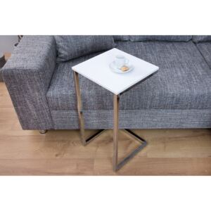 Príručný stolík SIMPLE 60 cm - biela, strieborná