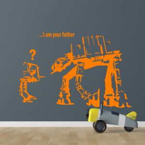 GLIX Banksy "I am your father" - nálepka na stenu Oranžová 120 x 70 cm