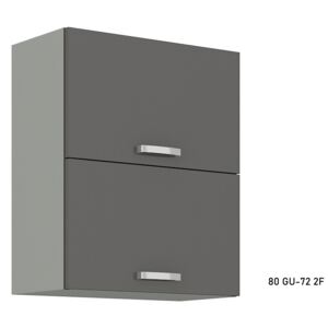 Kuchyňská skříňka horní dvoudveřová GREY 60 GU-72 2F, 60x71,5x31, šedá/šedá lesk