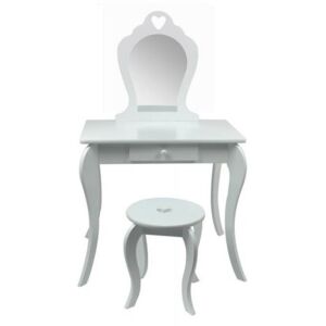 Detský toaletný kozmetický stolík s bezpečným zrkadlom Elza, 71 x 50 x 108 cm