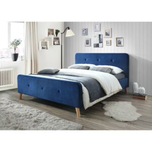 Signal Manželská posteľ MALMO Velvet Farba: Modrá