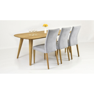 Moderný jedálenský set stôl masív dub 200 x 100 a 4 x pohodlné stoličky