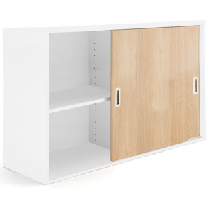 Kancelárska skriňa Modulus s posuvnými dverami, 800x1200 mm, biela / dub