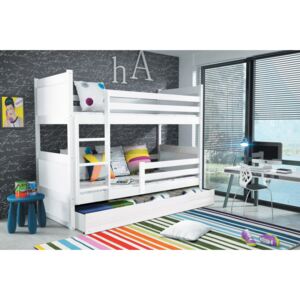 BMS Detská poschodová posteľ RICO / BIELA 200x90 Farba: Biela - do vypredania zásob