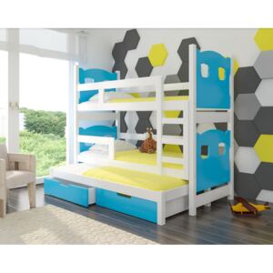 ArtAdr Detská poschodová posteľ Leticia Farba: biela / modrá