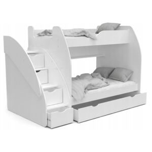 MAXMAX Detská poschodová posteľ ZAZA - 200x120 cm - biela