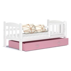 ArtAJ Detská posteľ Tedi / MDF Farba: biela / ružová, Prevedenie: s matracom