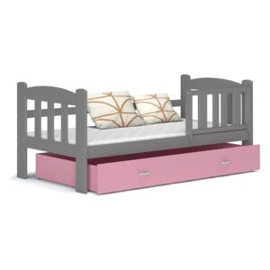 ArtAJ Detská posteľ Tedi / MDF Farba: sivá/ružová, Prevedenie: s matracom