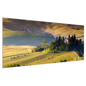 Obraz domu v krajine (120x50 cm)