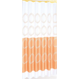 Aqualine 16474 sprchový záves 180x180cm, 100% polyester, biely/oranžový