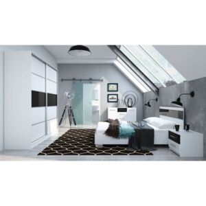 ArtStol Manželská posteľ Dubaj Farba: Biela / čierny lesk