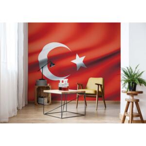 Fototapeta - 3D Flag Turkey Vliesová tapeta - 416x254 cm