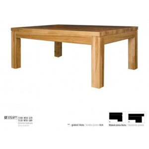 Drewmax Konferenčný stolík - masív ST175 - hrúbka 4 cm / buk Prevedenie: A 100 x 50 x 70 cm