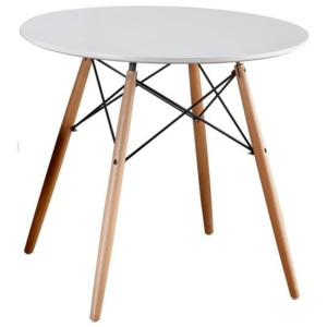 Jedálenský stôl, biela/buk, GAMIN 90 | TEMPO KONDELA