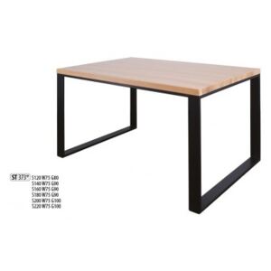 Drewmax Jedálenský stôl Metal ST373 / dub / doska 4 cm Farba: Dub brendy, Prevedenie: D 180 x 75 x 90 cm