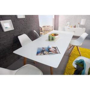 Biely drevený jedálenský stôl Scandinavia 90 x 200 cm »