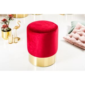 Červeno-zlatý taburet Modern Barock Ø 35 cm »