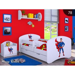 Dětská postel se šuplíkem 180x90cm SUPERMAN - bílá