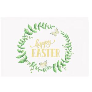 Sada 2 zeleno-bielych prestieraní Apolena Happy Easter, 33 × 45 cm