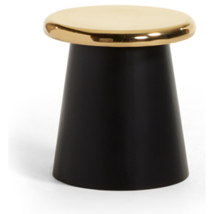 Čierny príručný stolík s detailmi v zlatej farbe La Forma Phil