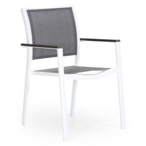 Záhradná stolička SCILLA - Biela so šedou