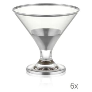 Sada 6 koktejlových pohárov Mia Glam Silver, 225 ml