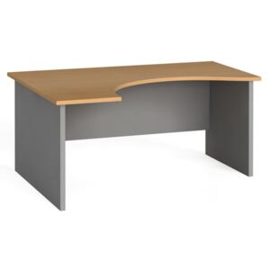Rohový kancelársky pracovný stôl, zaoblený 160x80 cm, buk, ľavý